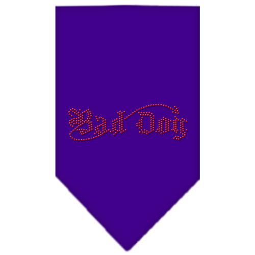 Bad Dog Rhinestone Bandana Purple Large